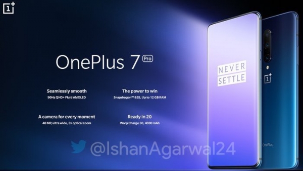 Промо-постеры и живое видео OnePlus 7 Pro