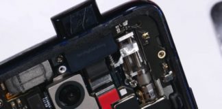 Прозрачный OnePlus 7 Pro с открытой выдвижной камерой на видео