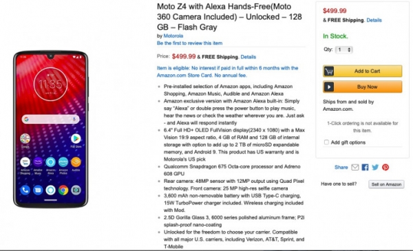 Распаковка случайно проданного на Amazon до анонса Motorola Moto Z4