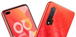 Huawei Nova 6 5G в красном цвете на рендере