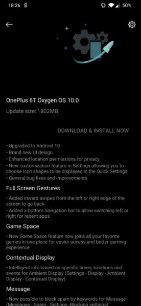 Для OnePlus 6 и OnePlus 6T вышла стабильная сборка OxygenOS 10 на ...